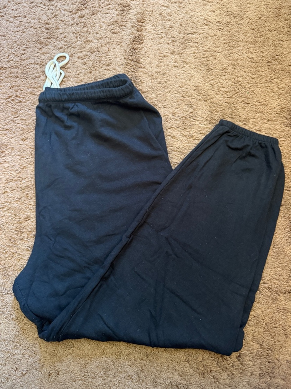 aerie Black Sweatpants with White Drawstring